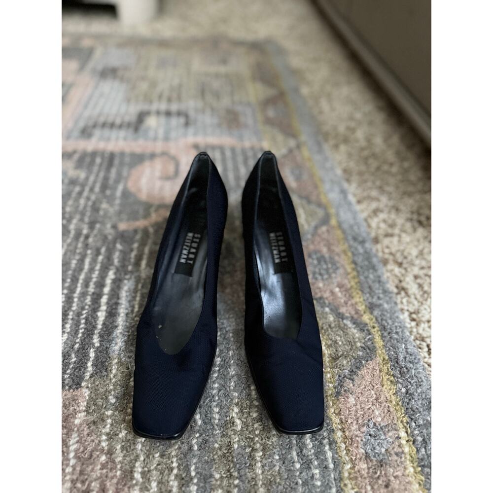 Stuart Weitzman Black Square Toe Block Heel Pumps… - image 6